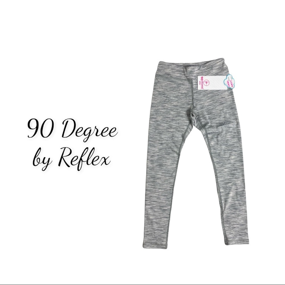 NWT 90 Degree by Reflex Girl’s Flex For It Gray Leggings Size Small (7/8)